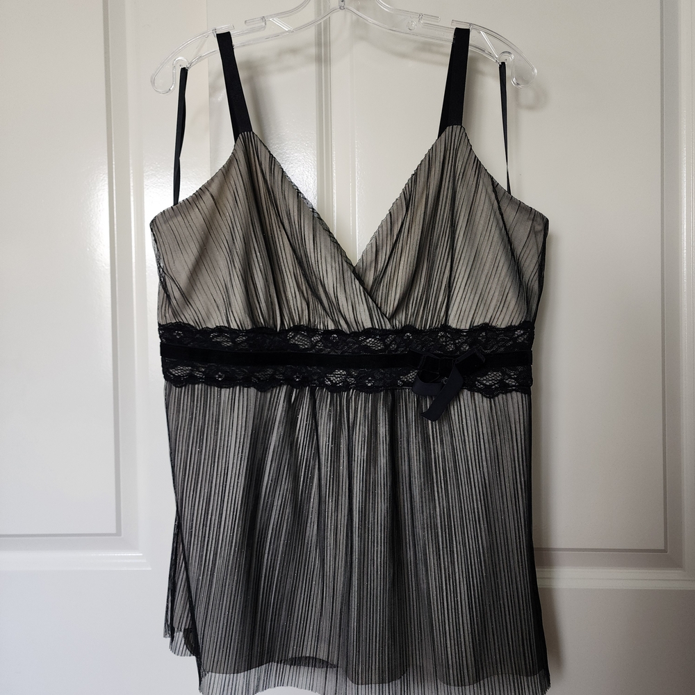 Torrid Black and Cream Tank Top